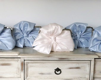 Powder Blue Bow Clutch, Bridal Accessories ,Bridal Clutch ,Bridesmaid Clutch, Clutch Purse, Something Blue, Clutch Purse Set