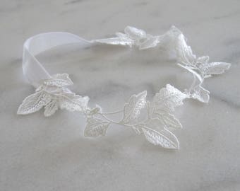 Embroidered Ivory leaf Bridal Garter,Wedding Garter,Bridal Accessories,Style #G01