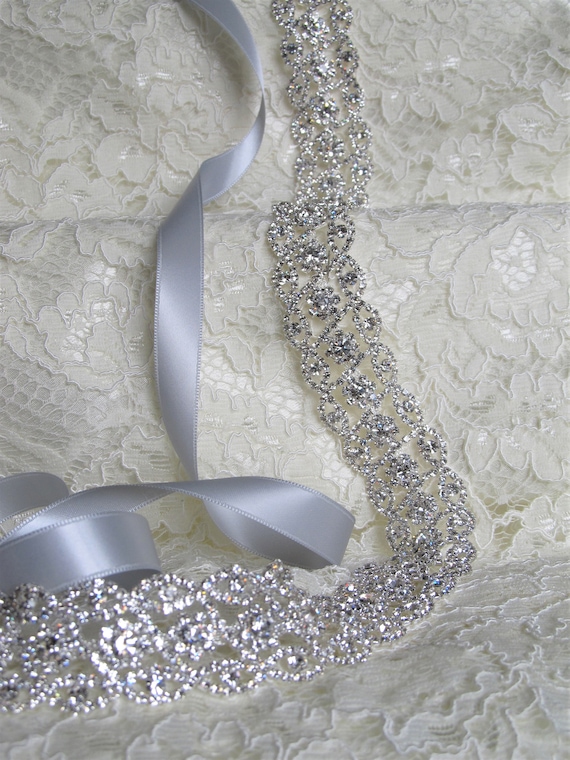 Silver Crystal Rhinestone Bridal Sash,wedding Sash,belts and 