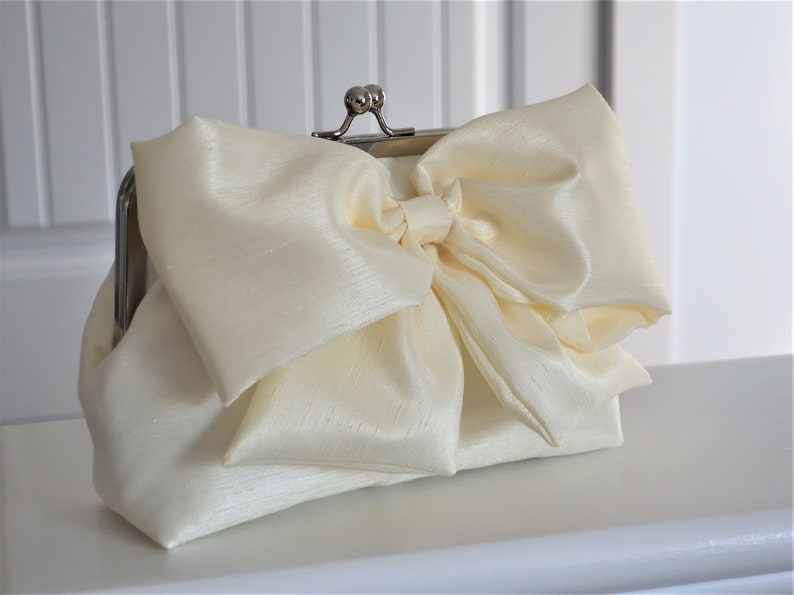 Full Bow Clutch, Bridal Accessories, Bridal Clutch, Bridesmaid Clutch, Clutch Purse, Wedding Clutch Purse image 2