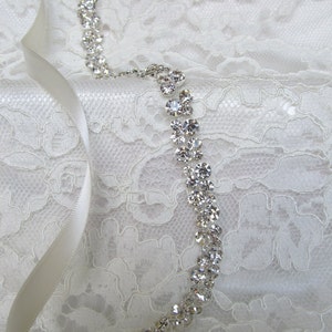 Silver Crystal Rhinestone Bridal Sash, Wedding Sash, Bridal Accessories, Bridal Belt, Handmade Sash, Plus Size Belt, Style # 8