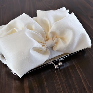 Full Bow Clutch, Bridal Accessories, Bridal Clutch, Bridesmaid Clutch, Clutch Purse, Wedding Clutch Purse image 1