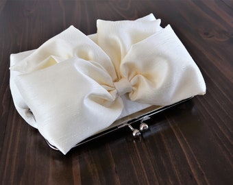 Pochette avec noeud complet, Accessoires de mariée, Pochette de mariée, Pochette de demoiselle d'honneur, Pochette, Pochette de mariage