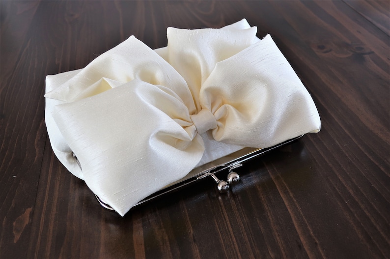 Full Bow Clutch, Bridal Accessories, Bridal Clutch, Bridesmaid Clutch, Clutch Purse, Wedding Clutch Purse image 1