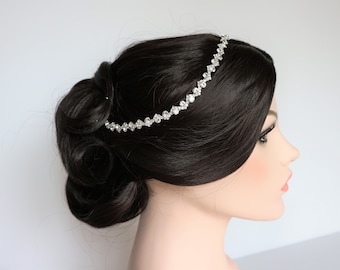 Silver Rhinestone Bridal Headband,Bridal Accessories,Wedding Accessories,Crystal Wedding Hairband,Bridal Headpiece,#H31