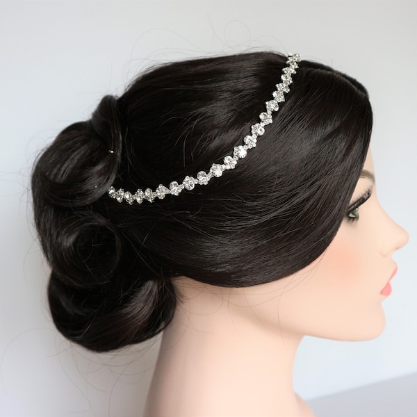 Silver Rhinestone Bridal Headband,Bridal Accessories,Wedding Accessories,Crystal Wedding Hairband,Bridal Headpiece,#H31