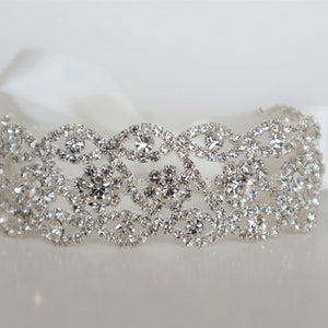 Silver Rhinestone Bridal Cuff,Wedding Accessories, Bracelet,Crystal Bridal Bracelet,B16 image 3