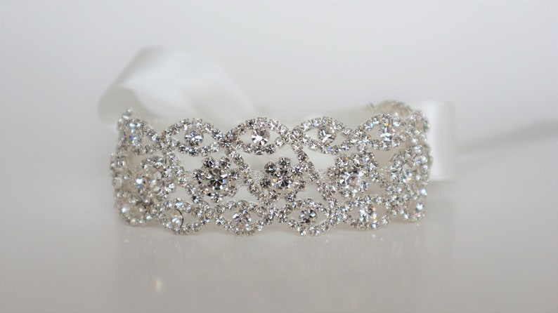 Silver Rhinestone Bridal Cuff,Wedding Accessories, Bracelet,Crystal Bridal Bracelet,B16 image 3