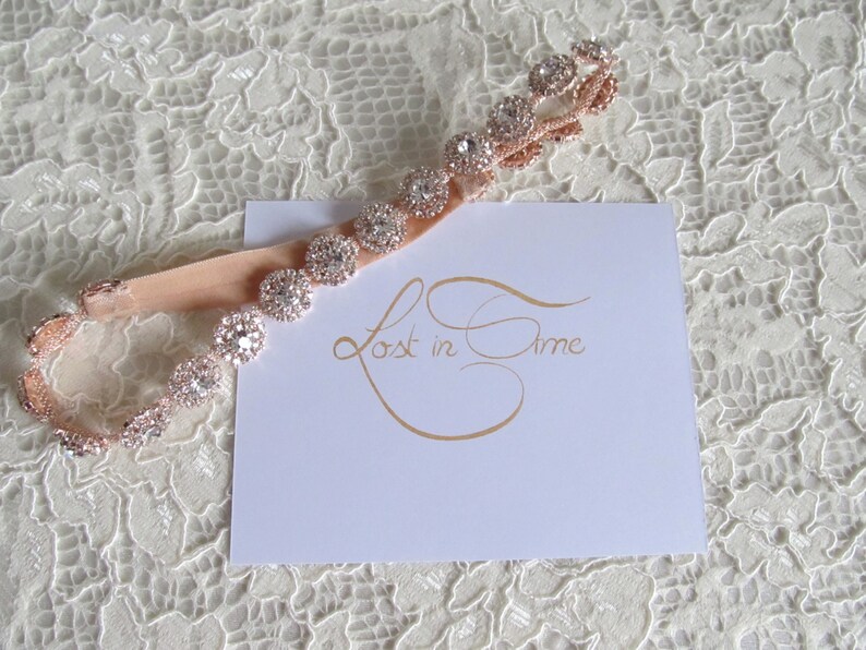 Rose Gold Crystal Rhinestone Bridal Garter,Wedding Garter,Bridal Accessories,Style G23 image 3