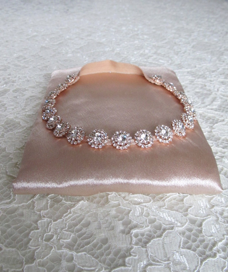 Rose Gold Crystal Rhinestone Bridal Garter,Wedding Garter,Bridal Accessories,Style G23 image 1