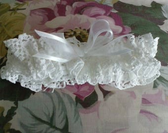 Transformed bridal garter  Romantic vintage lace   Circa 1920   Ancient wedding tradition   Authentic handmade lace  Custom sizing.