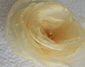 Hair accessory Yellow organza hair ornament Cabbage rose hair clip Bridesmaid fascinator