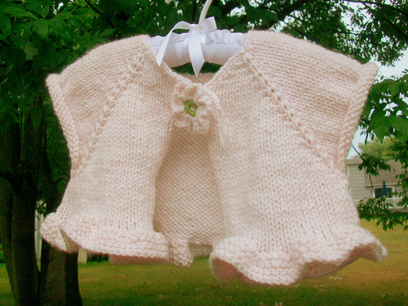 Girls Ballet Bolero Girls Ruffled Shrug Hand Knit Childs Etsy