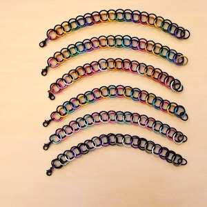 Pride Chain Maille Bracelet, LGBT, Gay Pride, Pan Pride, Ace Pride, Nonbinary, Genderfluid, Trans, Bi, Intersex, Lesbian, Rainbow Bracelet