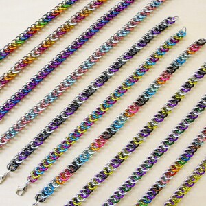 6mm Pride Chain Maille Bracelet: LGBT, Gay Pride, Pan, Ace, Nonbinary, Queer, Trans, Intersex, Lesbian, Rainbow, Genderqueer, Bi