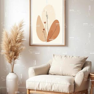 Boho Abstract Wall Art Print Set: Minimalist Home Decor (Digital Download