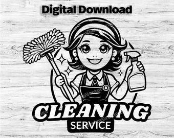Cleaning Business Logo Customize Template, SVG, PDF, PNG, Jpg Business Svg, House Keeping Company Logo, Business Logo, Instant Download