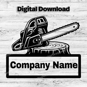 Tree Cutting Business Logo Customize Template, SVG, PDF, PNG Service Logo, Company Logo, Business Logo, Chainsaw Design, Instant Download