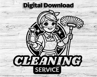 Cleaning Business Logo Customize Template, SVG, PDF, PNG, Jpg Business Svg, House Keeping Company Logo, Business Logo, Instant Download