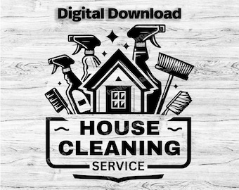 Cleaning Business Logo Customize Template, SVG, PDF, PNG, Jpg Business Svg, House Keeping Company Logo, Business Logo, Instant Download