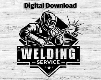 Bedrijfslogo lassen sjabloon aanpassen, SVG, pdf, png, jpg. Lasserslogo's, bedrijfslogo, bedrijfslogo, lasontwerp, direct downloaden