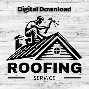 Szablon dostosuj logo firmy dekarskiej, SVG, PDF, PNG, Jpg Roofer Svg, logo firmy, logo firmy, projekt koszenia, natychmiastowe pobieranie