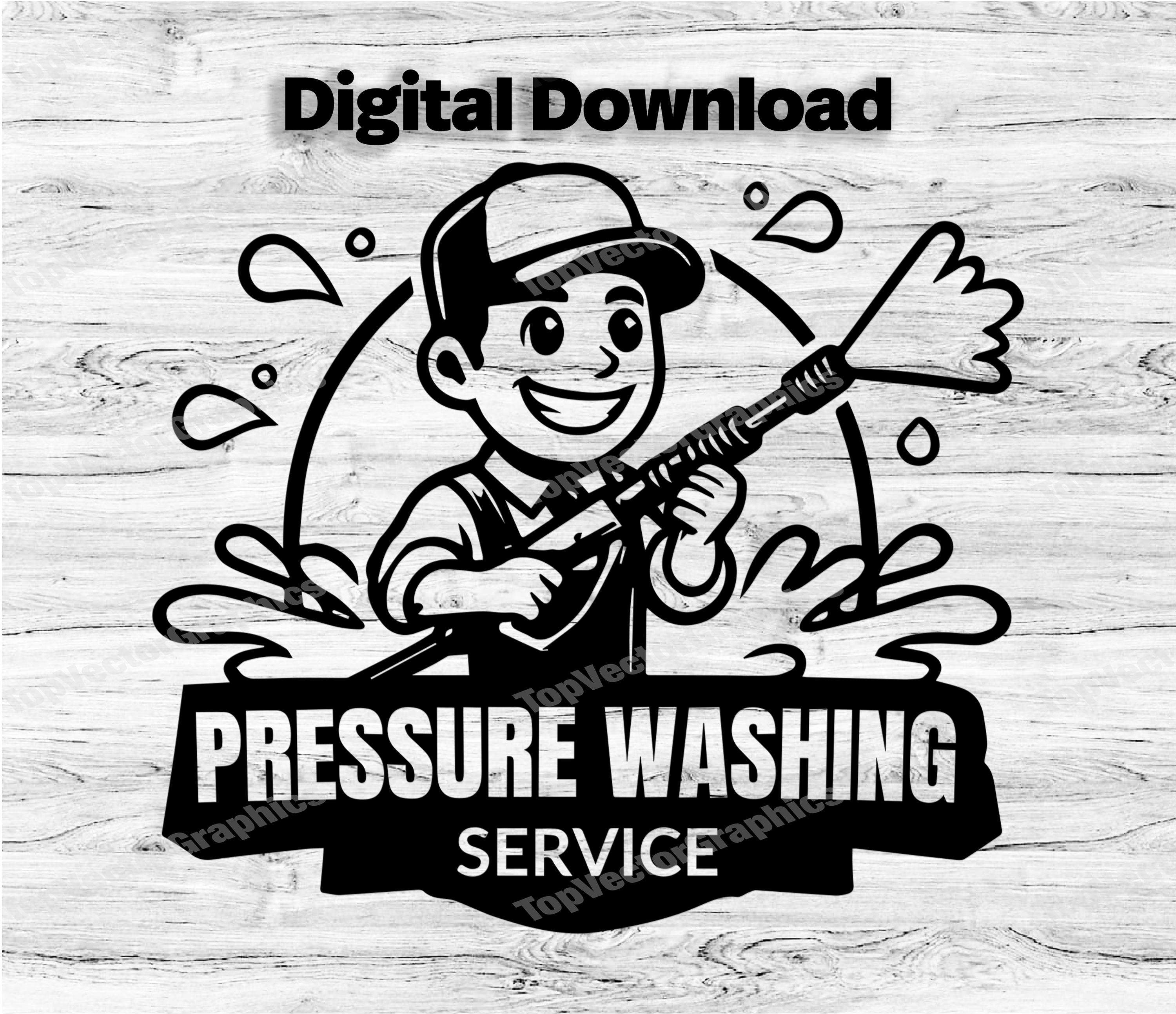 Pressure Washing Business Logo Customize Template, Canva Template, Company Logo, Business Logo, Cleaning Design, Instant Download
