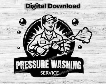 Pressure Washing Business Logo Customize Template, Canva Template, Company Logo, Business Logo, Cleaning Design, Instant Download