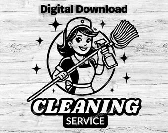 Cleaning Business Logo Customize Template, SVG, PDF, PNG, Jpg Business Svg, House Keeping Company Logo, Business Logo, Instant Download