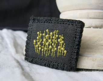 Spring Sprouts Hand Embroidered Brooch Pin, Embroidery Brooch, Stitched Fabric Brooch, Inspired by Nature Brooch, Gift For Gardener