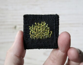 Spring Sprouts Hand Embroidered Brooch Pin, Embroidery Brooch, Stitched Fabric Brooch, Inspired by Nature Brooch, Gift For Gardener
