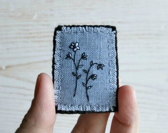 Botanical Embroidery Brooch, Embroidered Pin, Floral Brooch, Gift For Mom, Gift Under 40, Handmade Jewelry, Ooak Gift, Ready To Ship