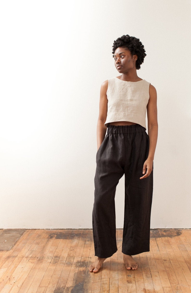 Sage Pant Black Linen