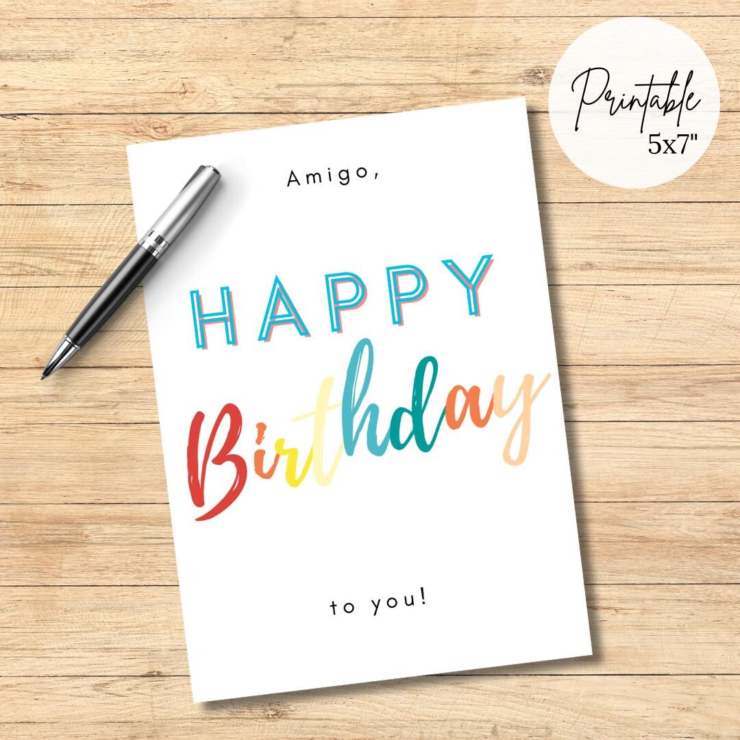 Printable Birthday Card for Friend, Digital Happy Birthday Card Best ...