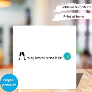 Printable birthday card for best friend, sister, brother, mother, father - Digital celebration card foldable to print at home, sustainable