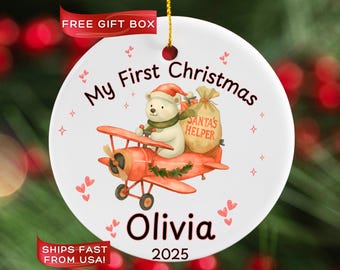 Personalized Baby's First Christmas Ornament – Keepsake Ornament, Baby Girl Gift