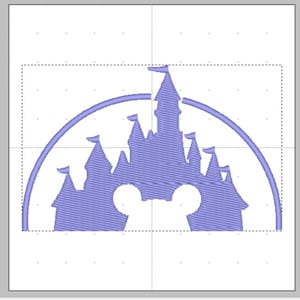 Disney Schloss w/ Micky Ohr Silhouette Maschinenstickdatei