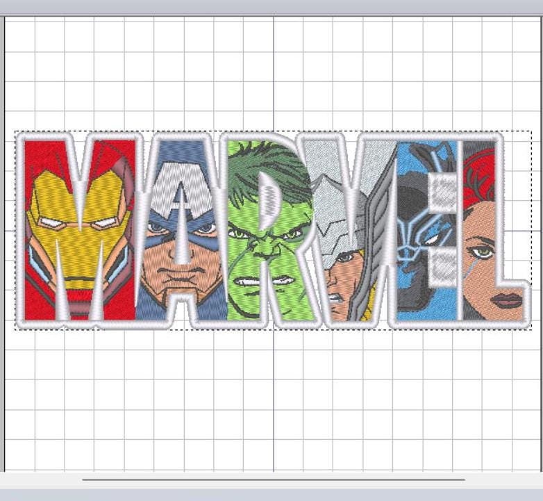 Superhero 'Marvel' Embroidery Machine File