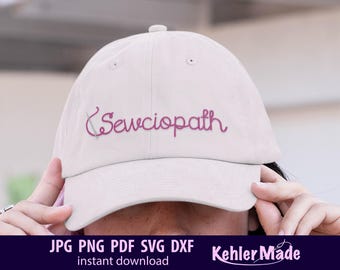 Sewciopath SVG PNG | Funny Sewing Quote Cut File | Cricut & Silhouette Digital Download
