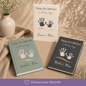 Baby Milestone Book Personalized Keepsake Journal Handprint Memory Collection Things My Child Says Recording Notebook Kids Quote Tracker Toddler First Words Treasure Mom Gift Parent Memory Preservation Childhood Sayings Collection Funny
