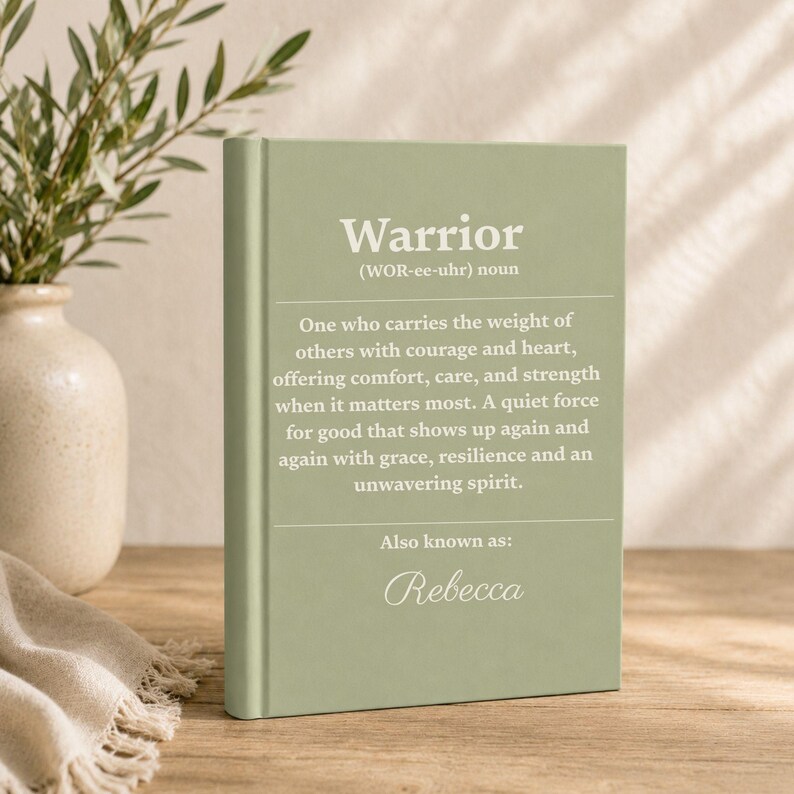 Warrior Definition Inspirational Nurse Gift Personalized Journal Custom Name Writing Keepsake Professional Healthcare Notebook Lined Pages Appreciation Present Graduation Token Thank You Gift Daily Reflection Notes Memory Recording Personal