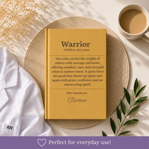 Custom Nurse Appreciation Present Personalized Name Journal Warrior Definition Cover Inspirational Writing Keepsake Professional Healthcare Gift Lined Notebook Pages Graduation Present Thank You Token Daily Reflection Notes Memory Recording