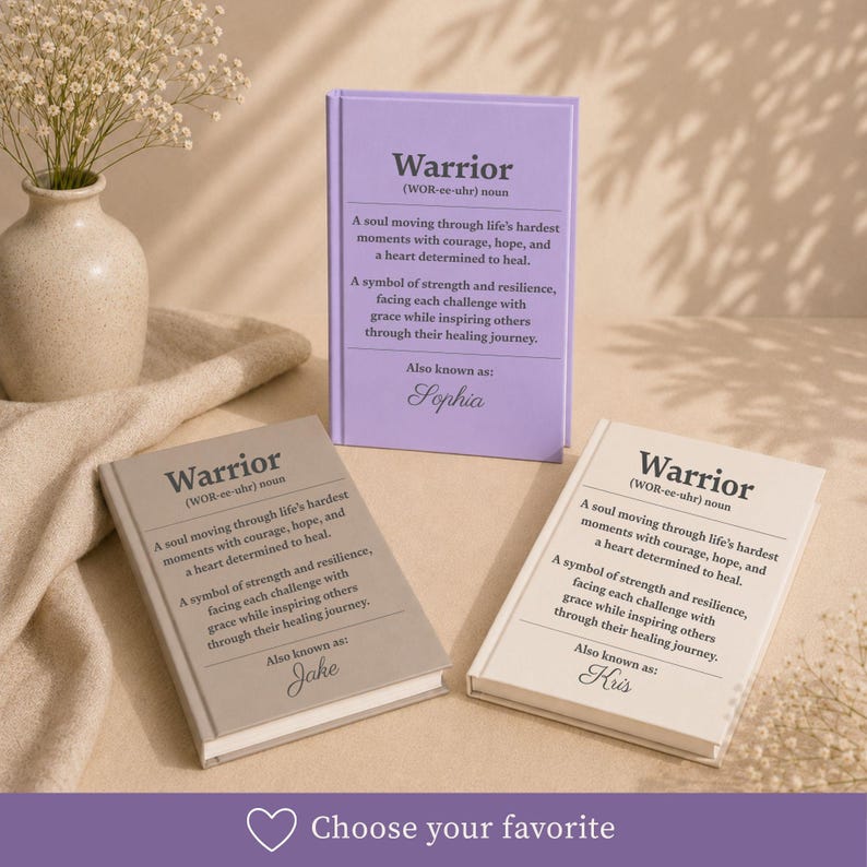 Inspirational Encouragement Patient Support Keepsake Treatment Hope Fighter Healing Journal Warrior Personalized Recovery Notebook Cancer Survivor Gift Custom Writing Space Daily Reflection Journal Meaningful Present Courage Strength