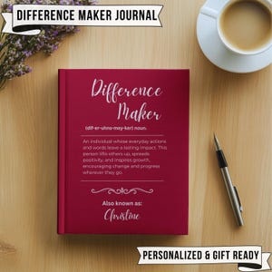 Difference Maker Gift Idea Personalized Journal for Mentors Teachers & Leaders Meaningful Thank You and Appreciation Present