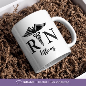 Graduation Nurse Mug Personalized Gift Custom Name Design Registered Medical Professional Present Ceramic Coffee Cup Hospital Shift Essential Daily Beverage Container Healthcare Worker Recognition Premium Quality Construction Dishwasher