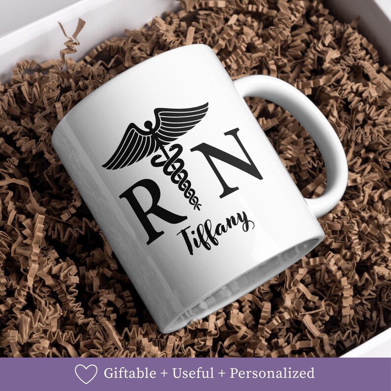 Graduation Nurse Mug Personalized Gift Custom Name Design Registered Medical Professional Present Ceramic Coffee Cup Hospital Shift Essential Daily Beverage Container Healthcare Worker Recognition Premium Quality Construction Dishwasher