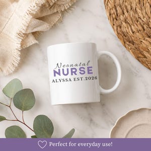 Custom Name Mug Nurse Graduation Present Personalized Coffee Cup Medical Professional Gift Registered Nurse Drinkware Hospital Shift Essential Morning Beverage Container Healthcare Celebration Memento Career Achievement Recognition Premium