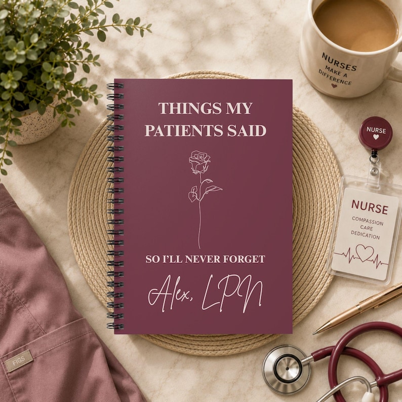 Medical Professional Gift Nurse Practitioner Journal Patient Quotes Memory Book Healthcare Career Keepsake Personalized Notebook Graduation Present Idea Meaningful Career Milestone Recognition Memorable Patient Interactions Record Special