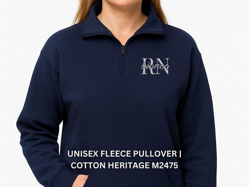Embroidered Nurse Gift Custom Name Sweatshirt Personalized Healthcare Worker Apparel RN Credential Design Professional Medical Staff Clothing Crewneck Comfortable Fabric Graduate Celebration Present Hospital Employee Appreciation Nursing