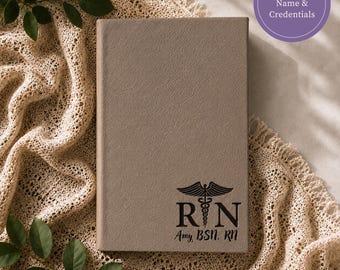 Personalized Nurse Journal Leather Medical Notebook Custom Engraved Diary Nursing Student Graduation Gift Registered Appreciation Keepsake